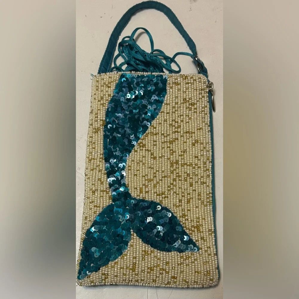 Bamboo Trading Co Mermaid Tail Cell Phone/Club Bag w/separate side zipper pocket